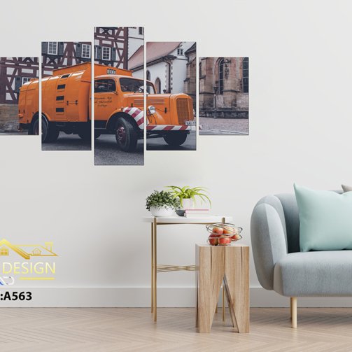 Empty living room with blue sofa, plants and table on empty white wall background. 3D rendering