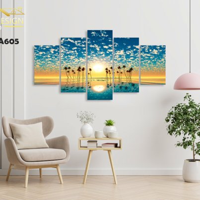 Poster mockup with vertical frames on empty white wall in living room interior with blue velvet armchair.3D rendering