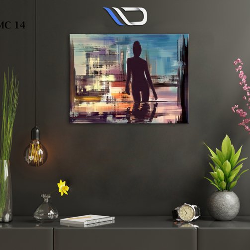 Mockup black poster frame on cabinet in living room interior on empty dark black wall background,3D rendering