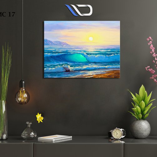 Mockup black poster frame on cabinet in living room interior on empty dark black wall background,3D rendering